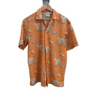Zara x Wes Robinson Orange Cocktail Print Camp Shirt Men’s M